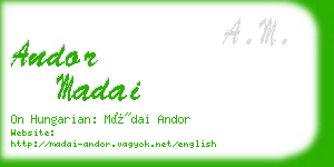 andor madai business card